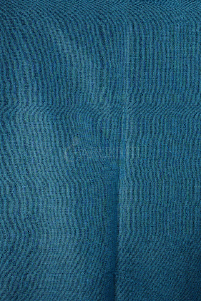 CORNFLOWER BLUE KORA SILK SAREE WITH WOVEN DESIGN freeshipping - Charukriti