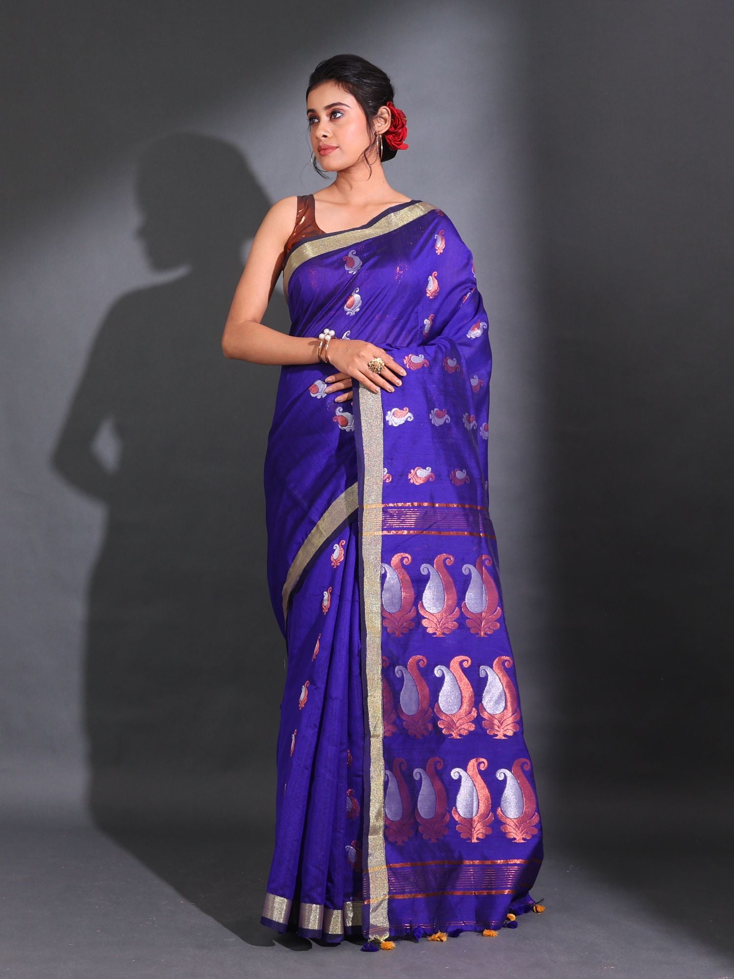 Buy Banarasi Shalu Shine Silk Saree (Range -2) - Voilet Online- Salemora