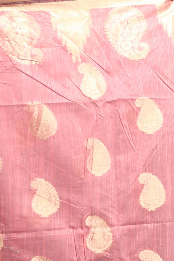 Peach Blended Silk Soft Saree With Allover Zari Woven freeshipping - Charukriti